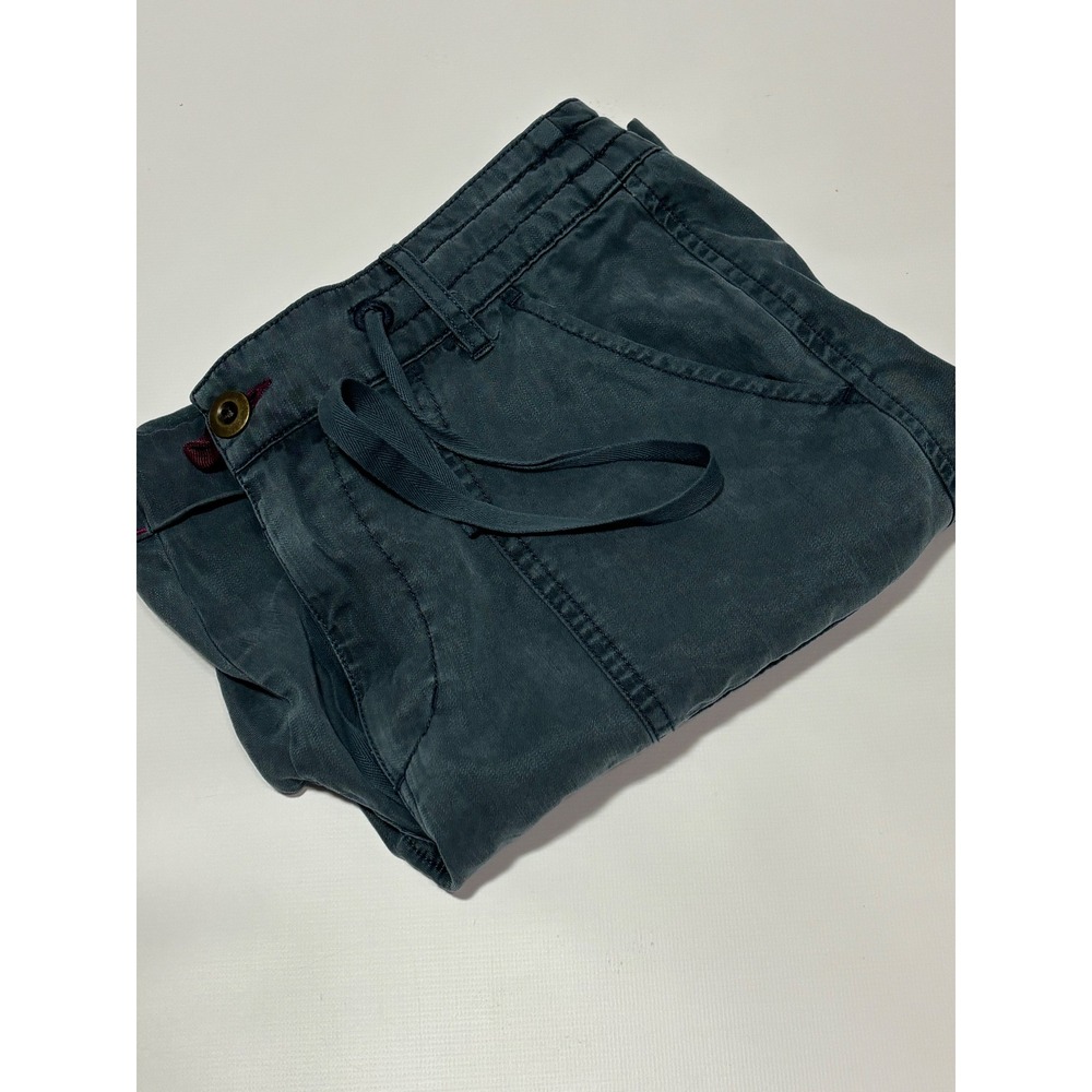 Sundance Teal Blue Lyocell Cargo Shorts Womens 4 Drawstring Utility Boho Soft - Picture 8 of 9
